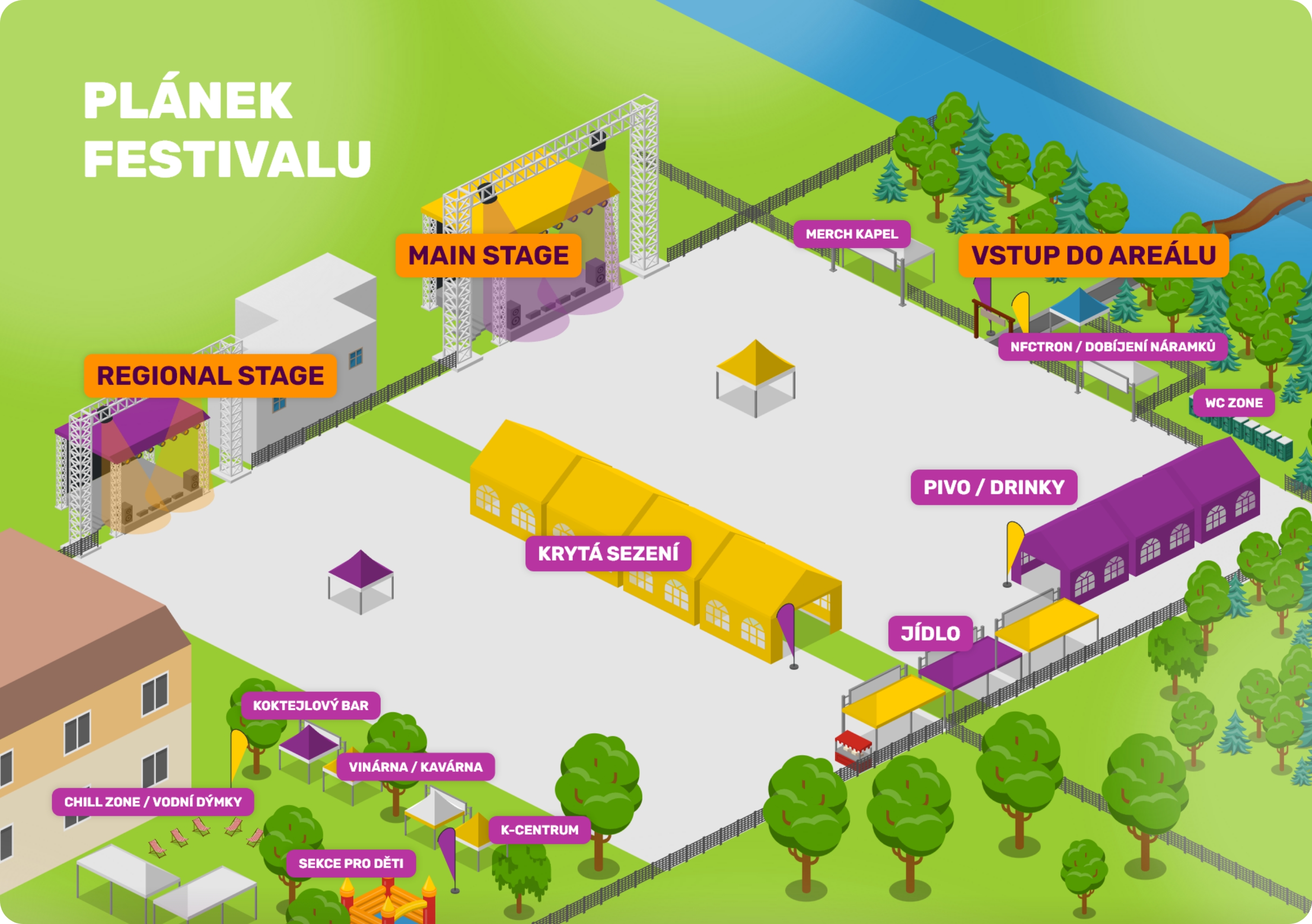 Festival v Telči - plánek