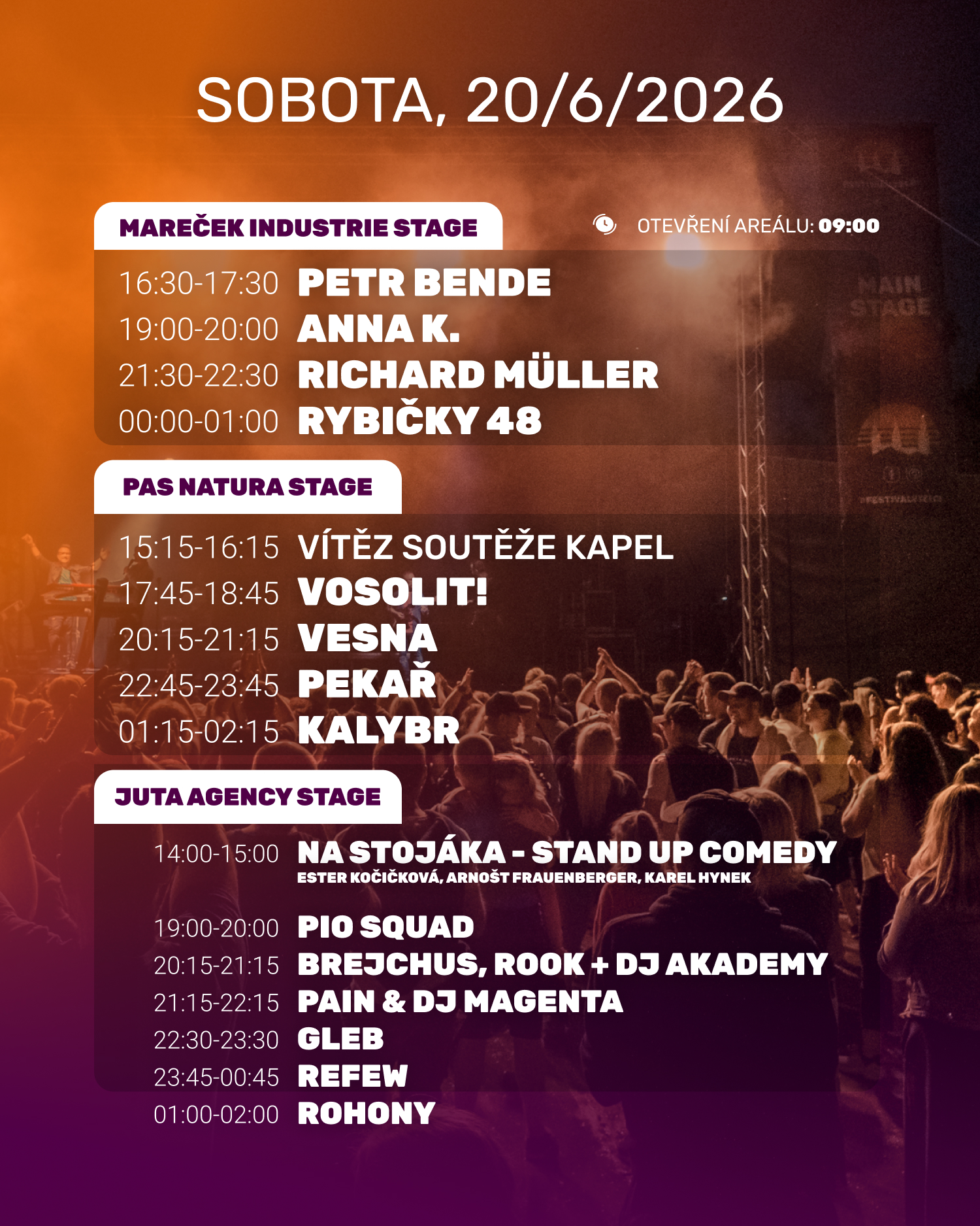 Line-up - sobota