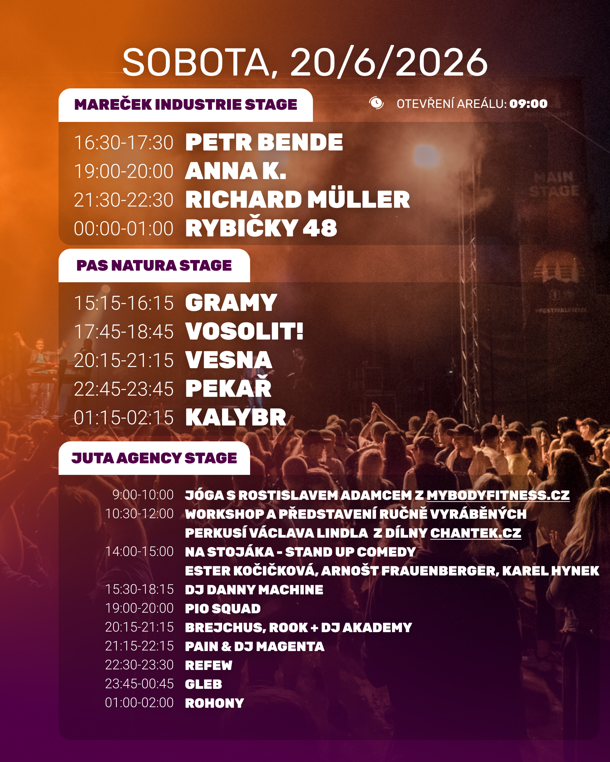 Line-up - sobota